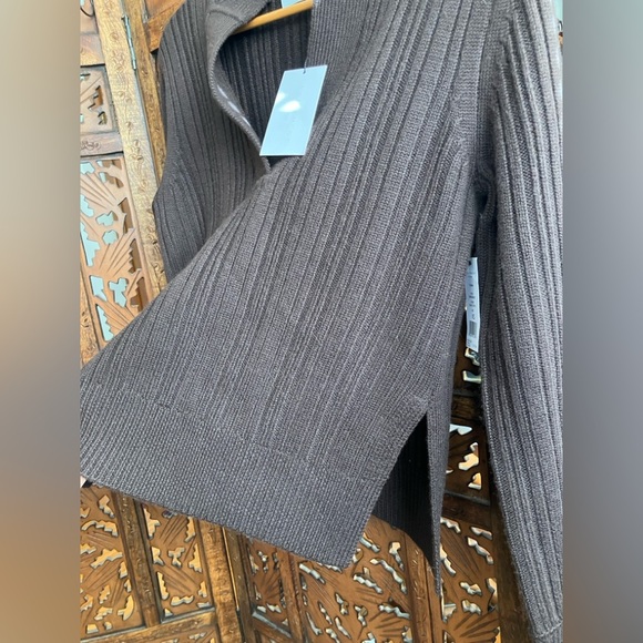 Equipment ribbed brown pullover 100% wool sweater, v-neck - Picture 5 of 7